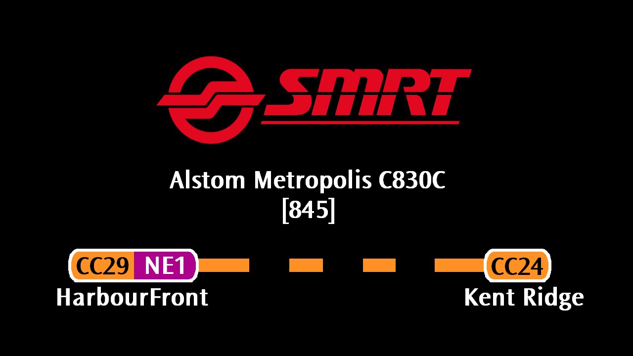 SMRT C830C [845]: HarbourFront → Kent Ridge (» Dhoby Ghaut) - YouTube