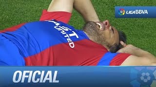 Pedro López Sangrando Tras Un Choque Con Roque Mesa