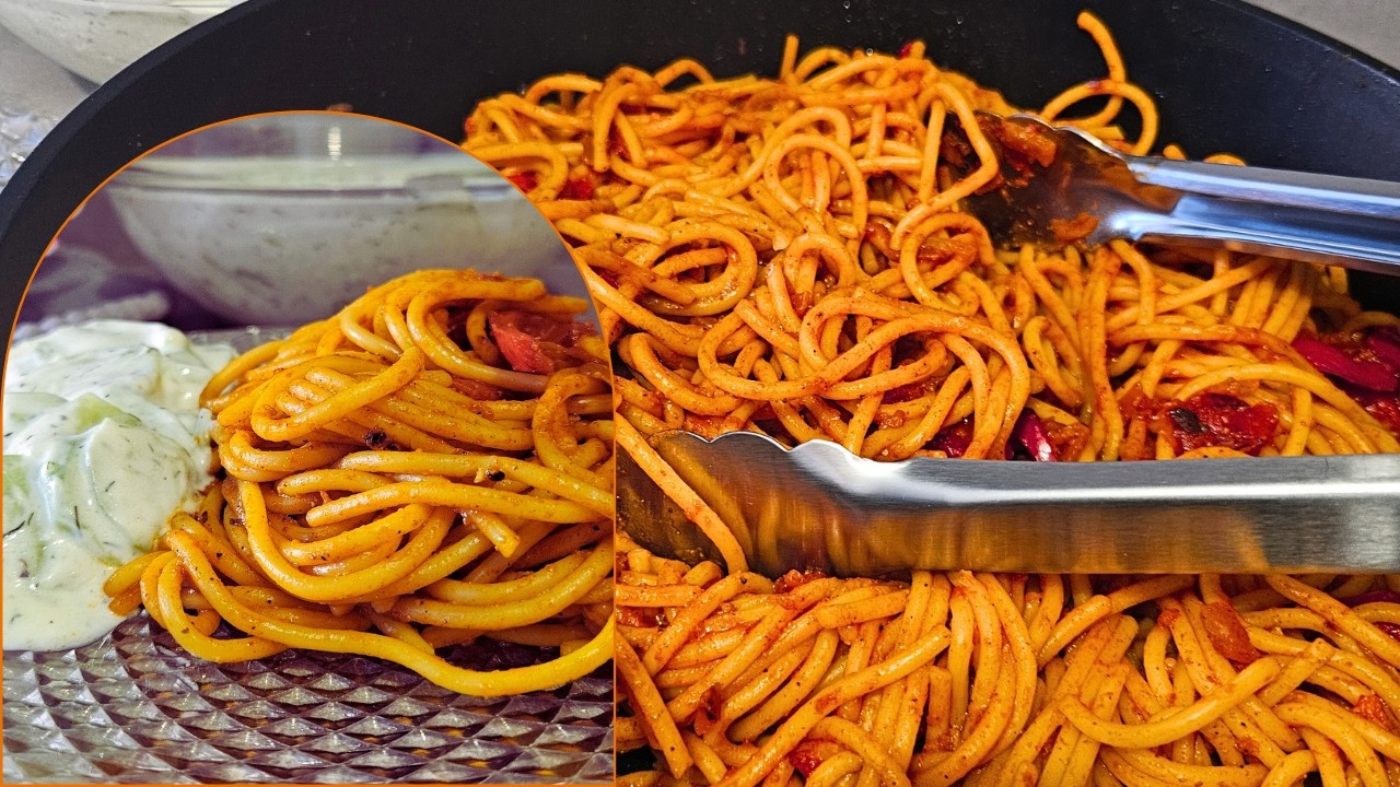 مكرونة سباغيتي بصلصة الطماطم - طعمها لذيذ جدا وبتشهي … أنصحكم تجربوها