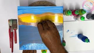 (04) Waterfall Painting Idea | Simple making | Acrylic Paint | Water Colour