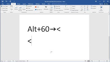 How to type Less Than symbol in word
