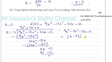 EDEXCEL IAL P2 new JUNE 2019 Q6  Factor Theorem, Trigonometry
