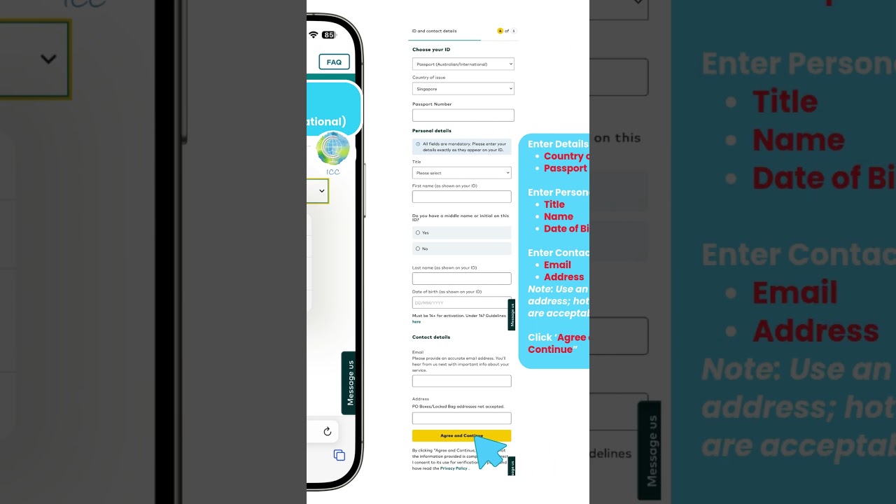 ICC Australia Optus Card Self-Activation Guide