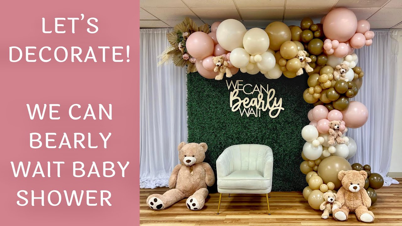 We Can Bearly Wait Baby Shower Decorations for Girl, Bear Baby