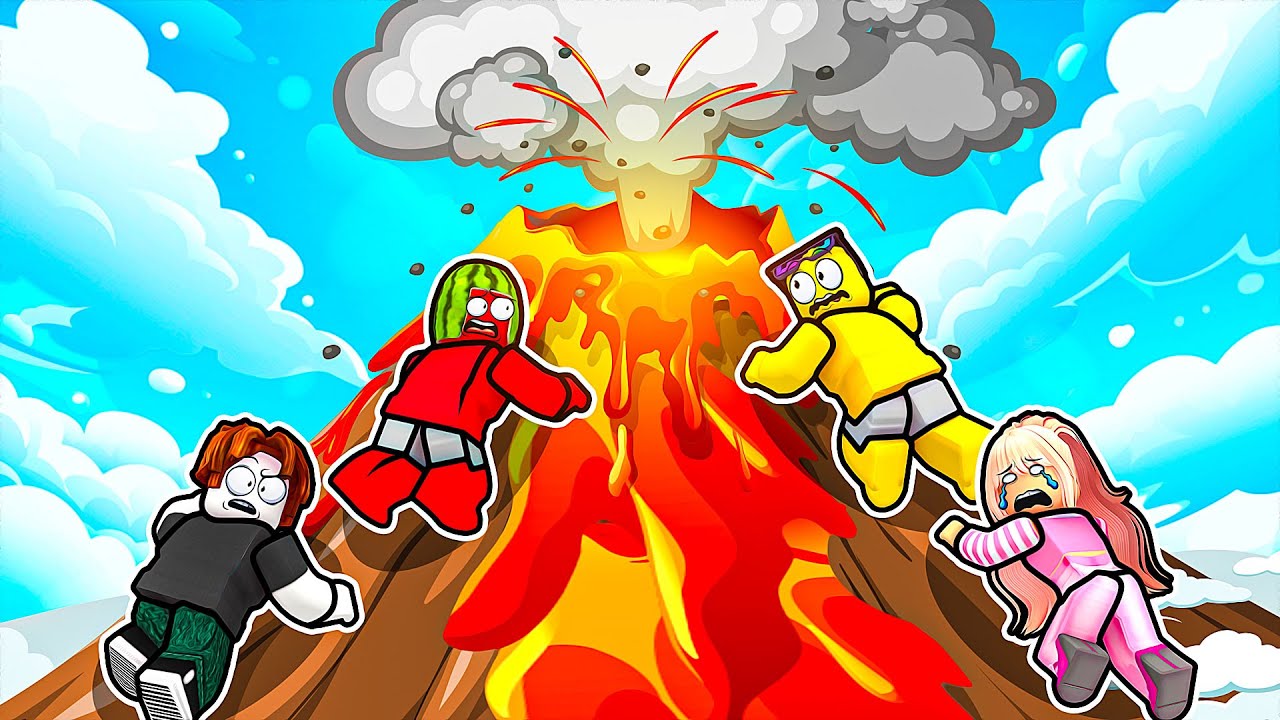 Climb to Top of Volcano In Roblox - YouTube