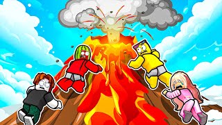 Climb to Top of Volcano In Roblox...