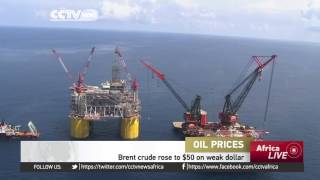 Brent crude oil price rises to $50 on weak dollar