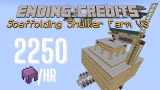 Super fast 1D shulker farm (1450+ sh/hr) - The Scaffolding Shulker Farm V3 [Java 1.17-1.20.1]