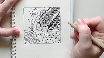Easy Zentangle Pattern Tutorial with One Zentangle a Day - Day 38