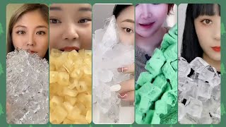 Asmr ice cubes| super crunchy chunk ice| hard ice eating 💙🧊💦 @lovelyhardiceeating614