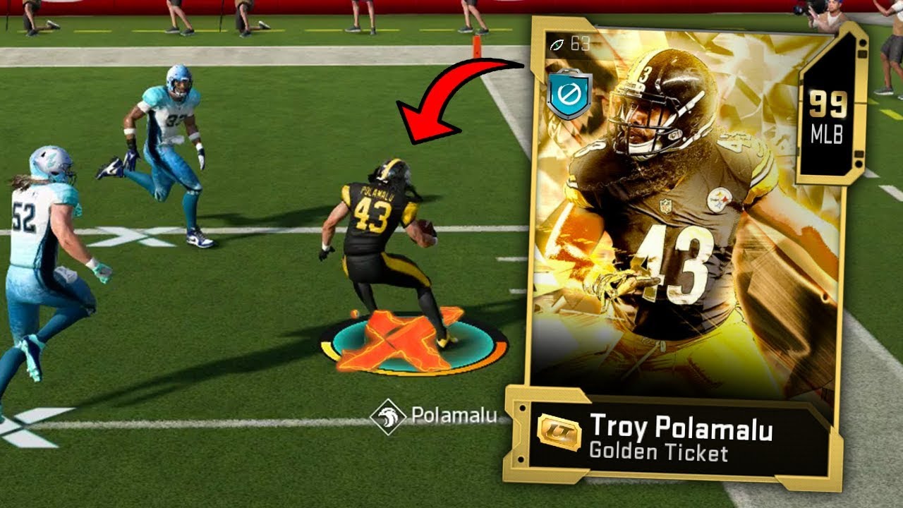 TROY POLAMALU FORCING TURNOVERS! INSANE GOLDEN TICKET! MADDEN 20 ULTIMATE TEAM