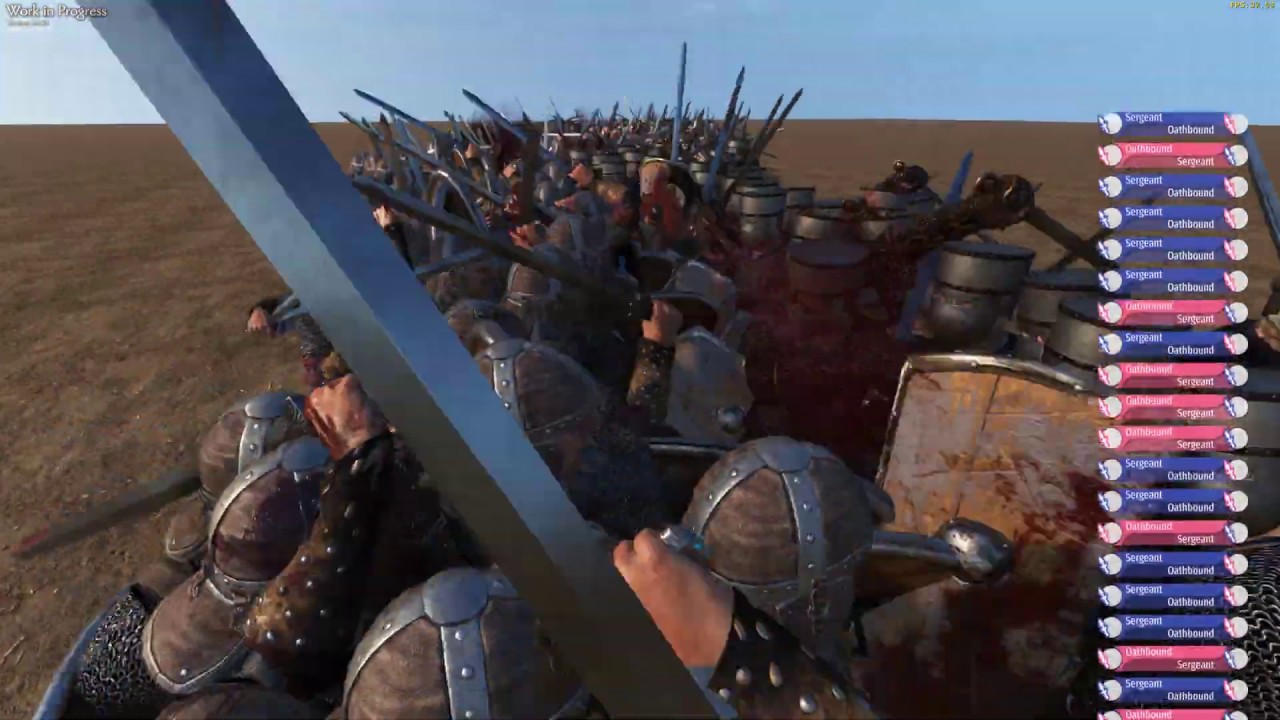 999 Sergeants Holding Shield Wall Against 999 Oathbounds Mount