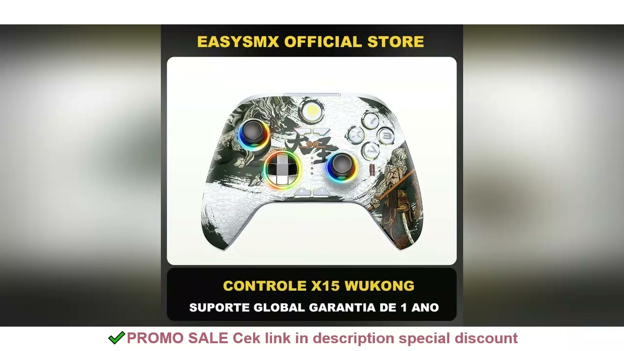 EasySMX X15 Wireless Gamepad Bluetooth Gaming Controller Compatible with PC/NS/TV/Phone/Steam RGB Ha