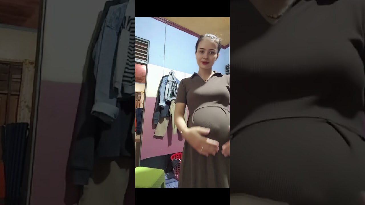 Красивая беременная женщина переживает схватки перед родами | Live Pregnant Woman #pregnant