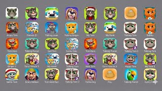 Talking tom,Ginger 2,pouuu,funny cats,talking parrot,santa tom