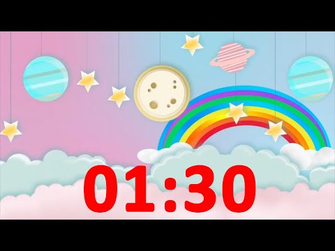 1 Minute 30 Second Timer Rainbow with Music and Alarm ⏰ for Kids Countdown Video