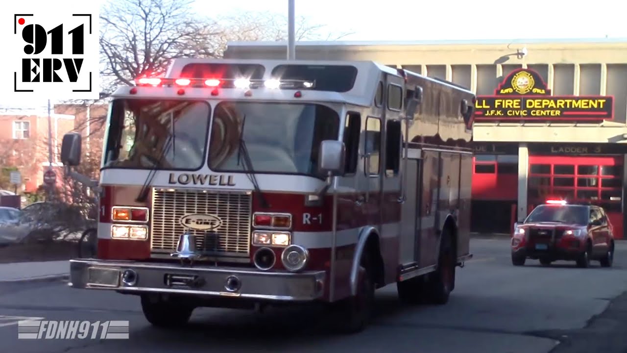 Lowell Fire Responding - Ladder 3, Rescue 1, Car 2, Engine 3