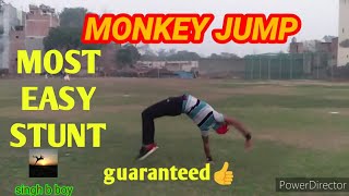 monkey jump tutorial | monkey back jump | monkey backflip