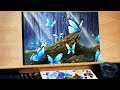 Blue Butterflies in the Misty Forest - A Step by Step Acrylic Painting (Ryan O'Rourke)