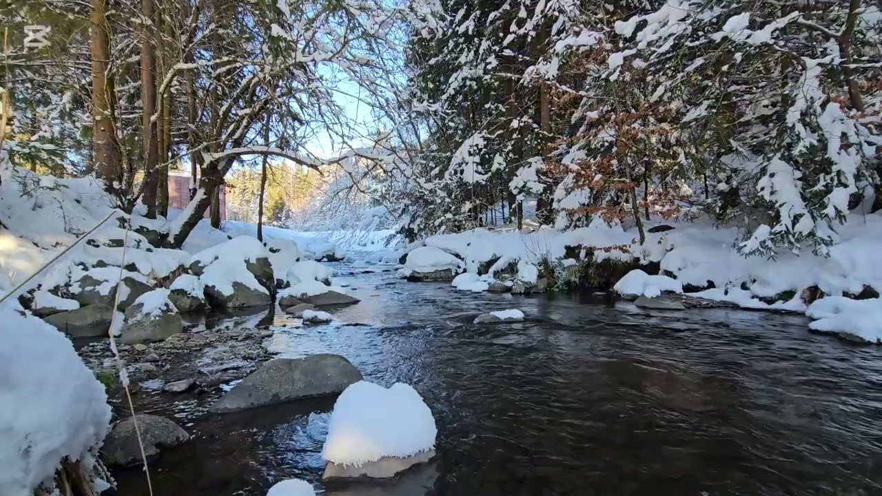 Winter nature untamed river relaxation and meditation HD