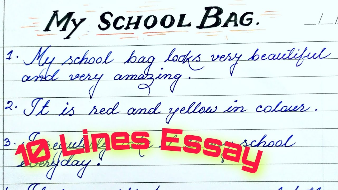 if my school bag could talk essay