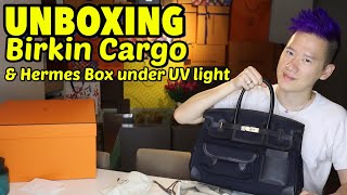 UNBOXING Hermes Birkin 35 Cargo Palladium Limited Edition 2020 & Unique  Orange Box under UV Light 