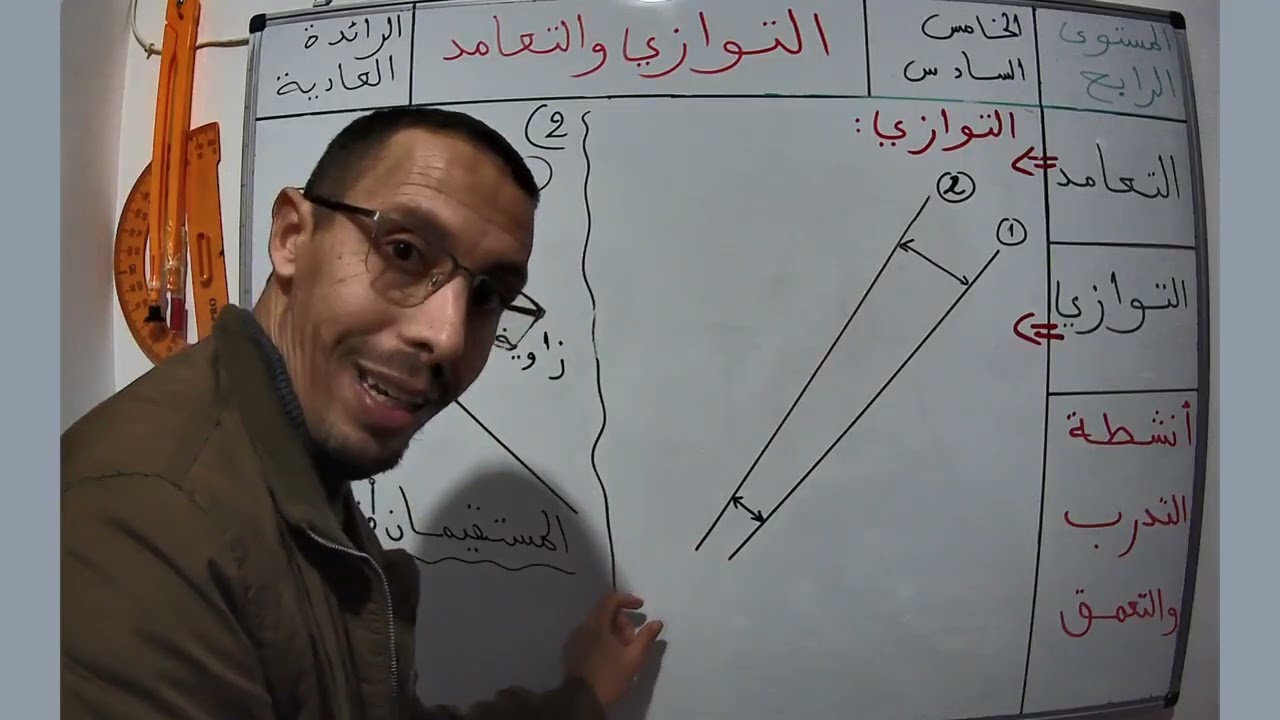 التوازي والتعامد بطريقة سهلة وبسيطة