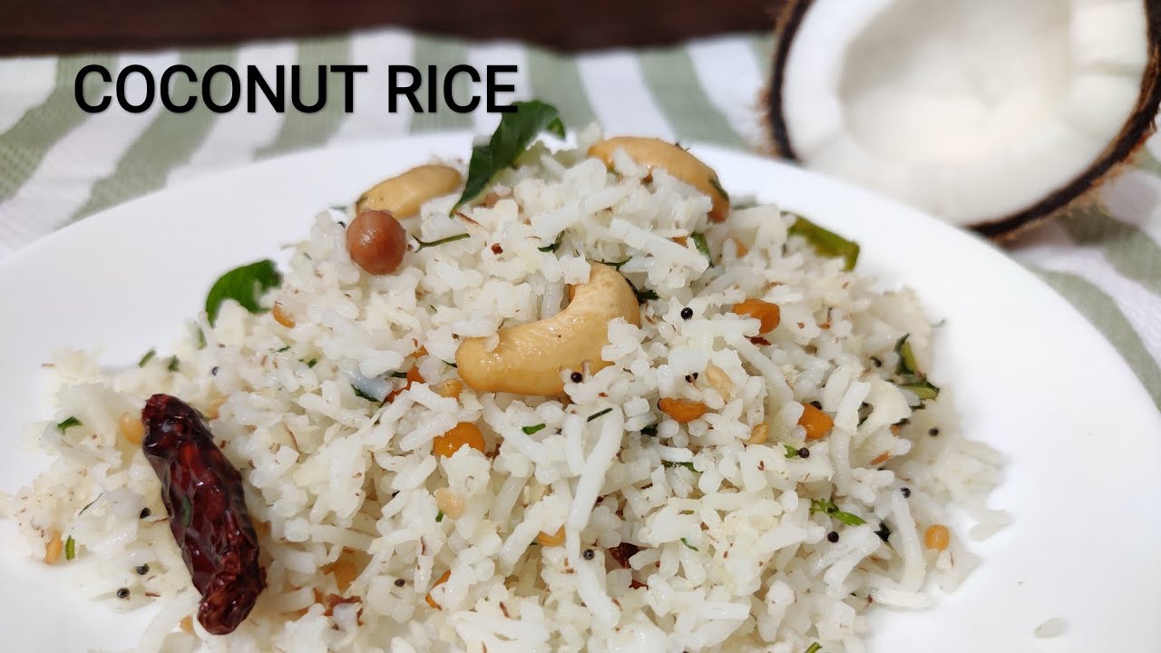 Coconut Rice Indian Vegetarian Recipes Telugu Vantalu YouTube