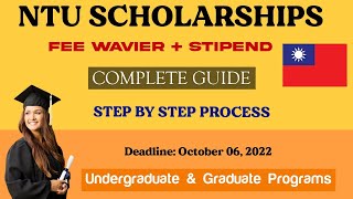 National Taiwan University Scholarship 2023 in Taiwan | Fully Funded Scholarship | How To Apply |