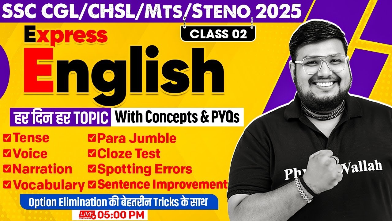 SSC English 2025 | English With PYQs and Concepts-2 | SSC CGL, CHSL ...