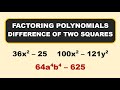 Factoring Polynomials: Difference of Two Squares
