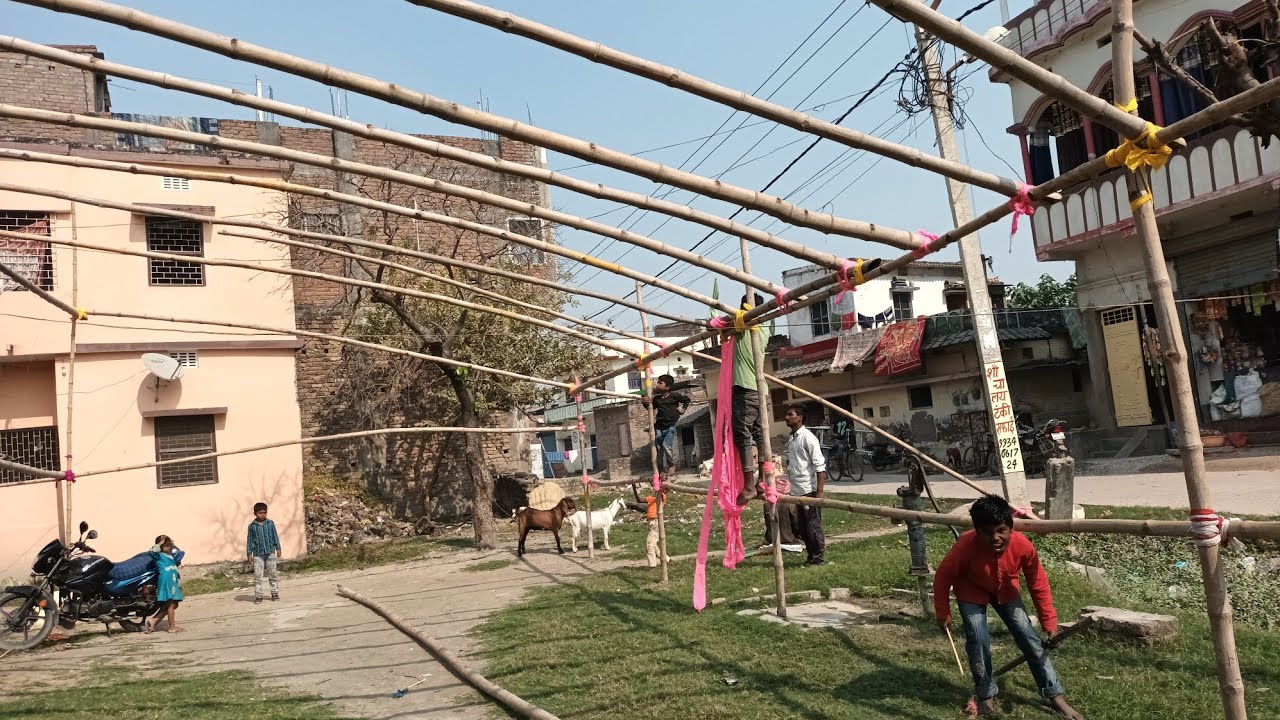 shaadi ka pandal Kaise banta hai dekhiae barrier Housing Board Chowk