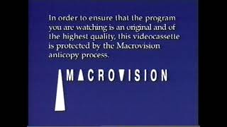 Macrovision Notice - Vhs