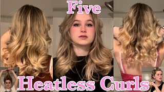 Showing 5 Different ways to use Heatless Curls