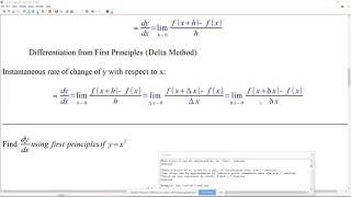 Calc I  First Principles: The Delta Method and Derivatives