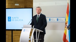 Rolda do presidente da Xunta en funcións, Alfonso Rueda, tras a reunión semanal do Goberno galego