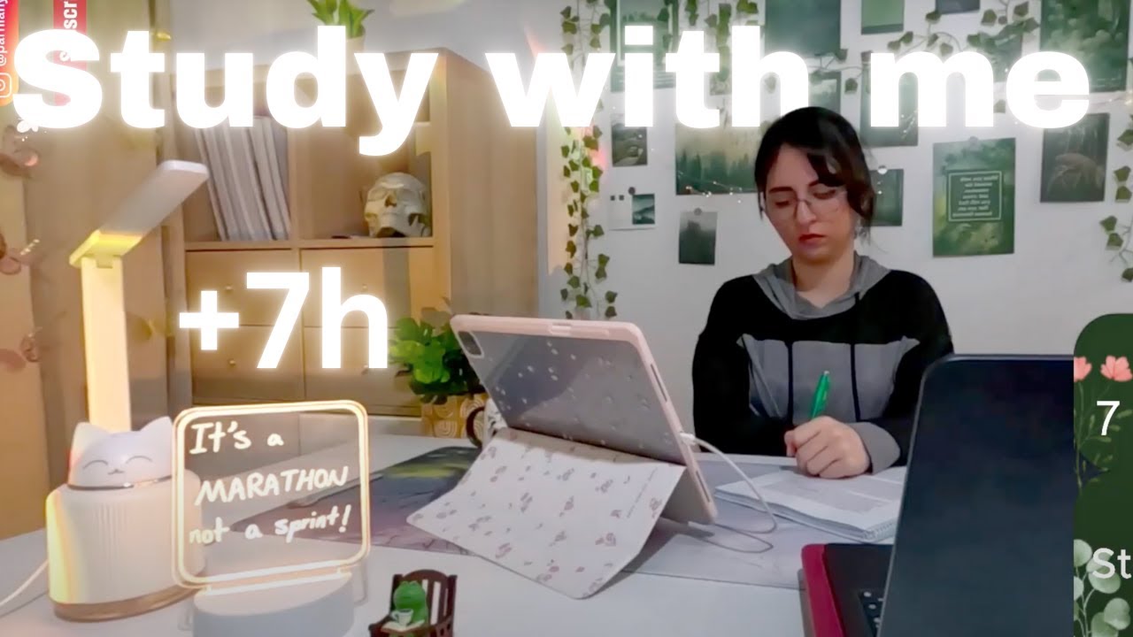 7 hours Live Study With Me + Chat | DEEP Focus + background sounds ...