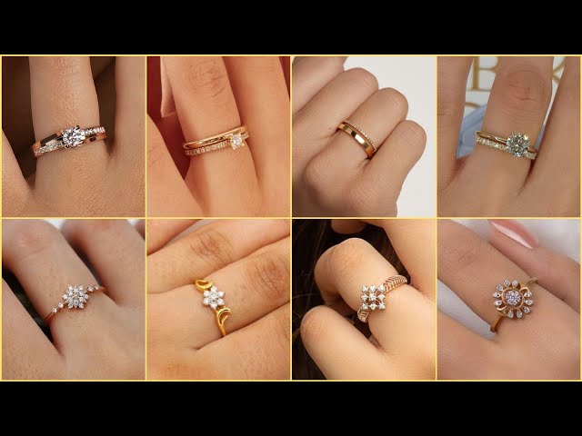 VISTOSO Genuine 14K 585 Yellow Gold Sparkling Diamond Ring For Women  Twisting Wave Design Ring Anniversary Lady Fine Jewelry - AliExpress