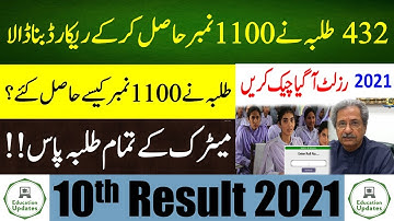 10th Class Result 2021 | 10th Class Result From Punjab Board | By Education Updates