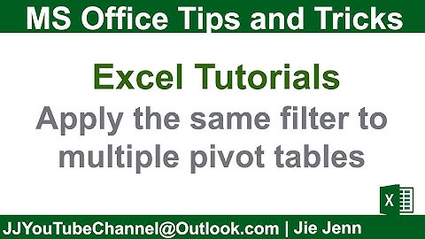 How to Apply the same filter across multiple pivot tables | Excel Tutorial