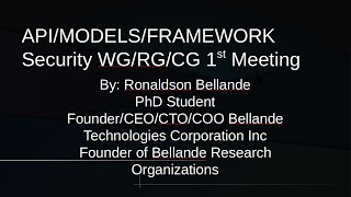model framework security working group presentation 1st meeting