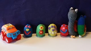 4 Play Doh Surprise Eggs With Car And Snails