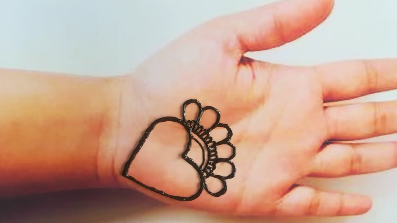 Simple and Attractive Love Heart Mehndi Design - Easy Mehndi for ...