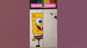 Part -2 of Cartoon vs Realism ✨️ |laadrawings #spongebob #drawing #shorts