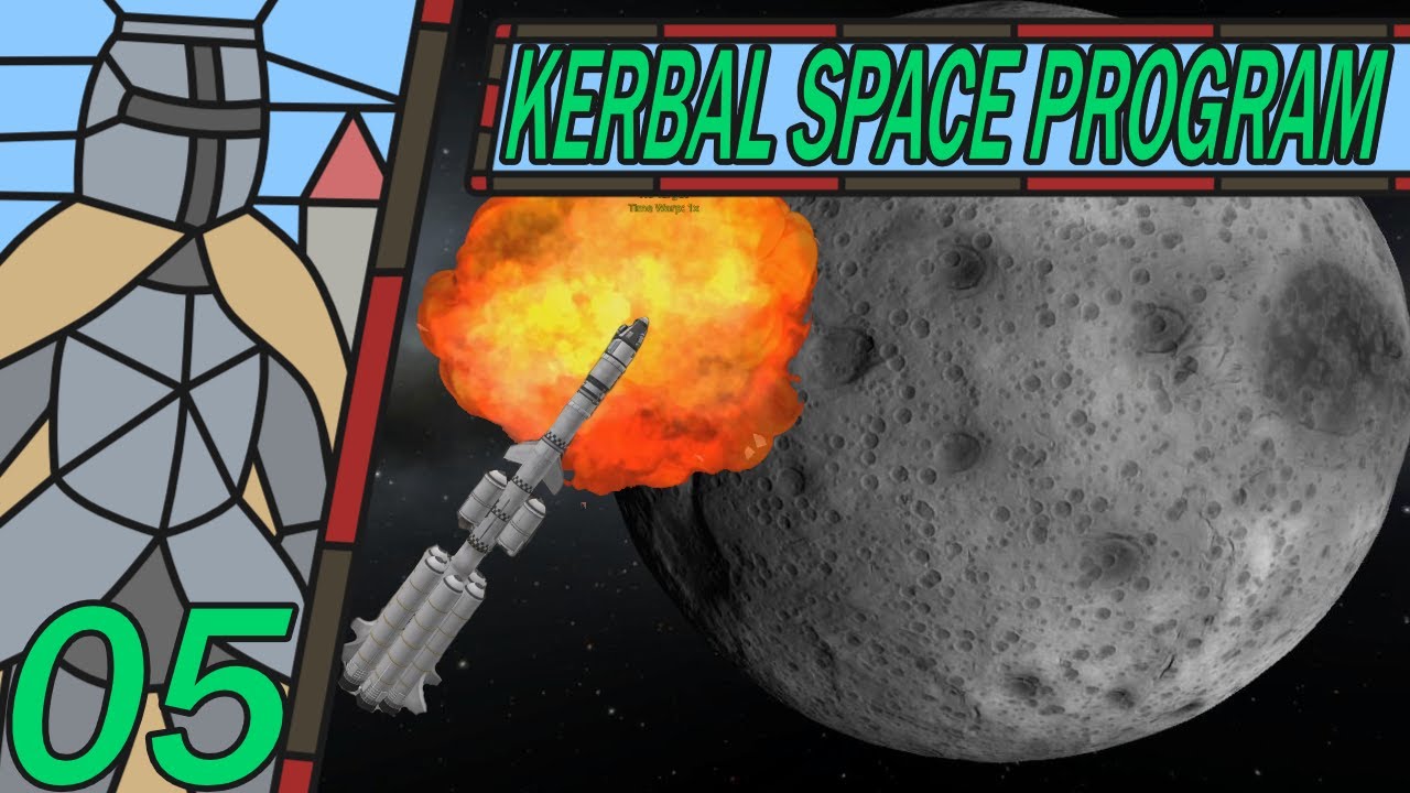 LAND ON THE MUN (With Explosions) - Kerbal Space Program Career ...