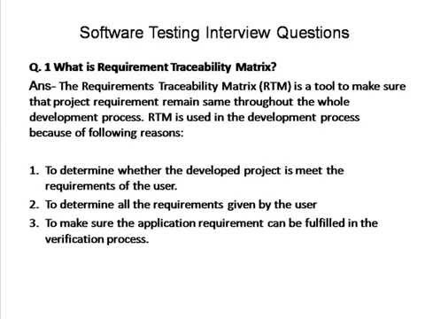 Testing Important interview question