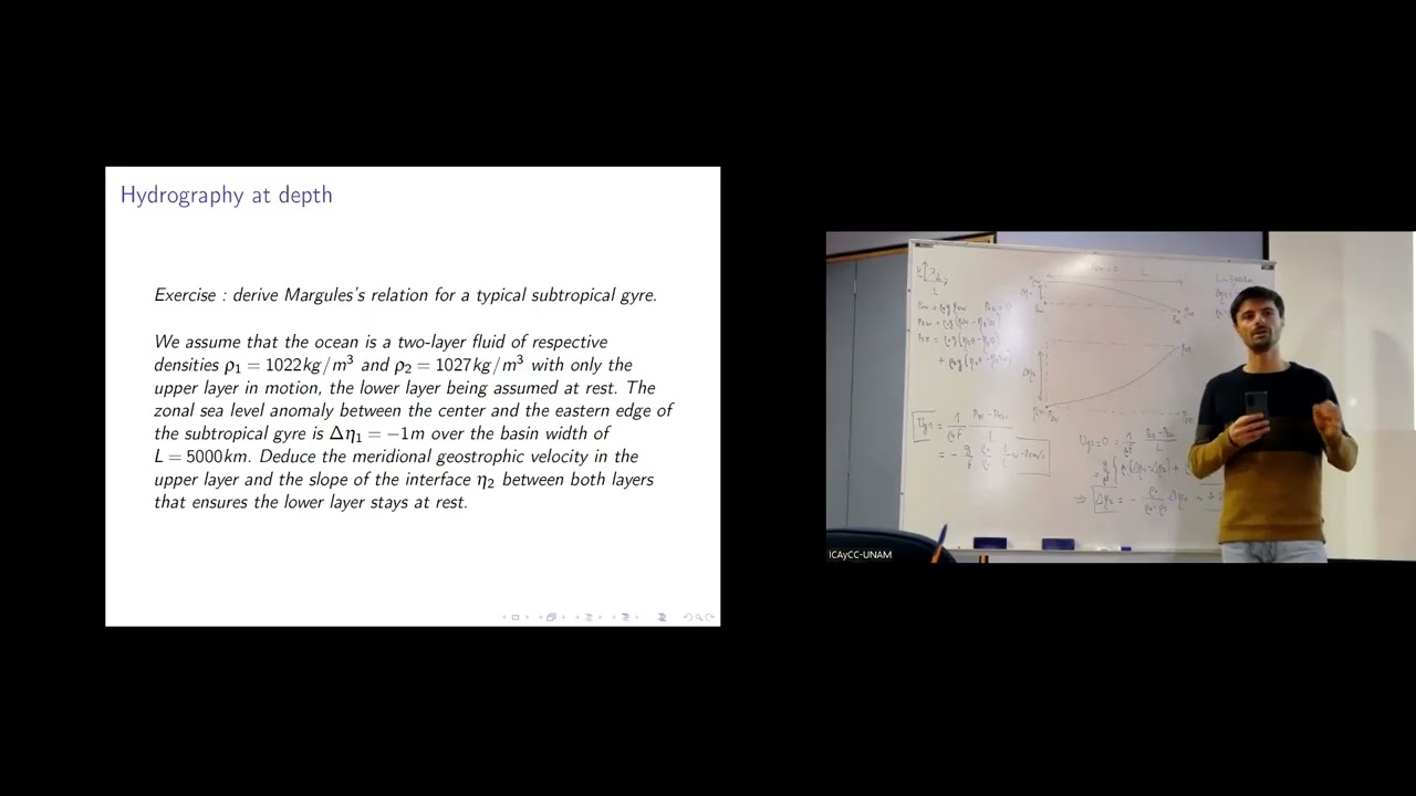 Curso de oceanografía física - lección 2 (fin): Ecuaciones de la circulación oceánica