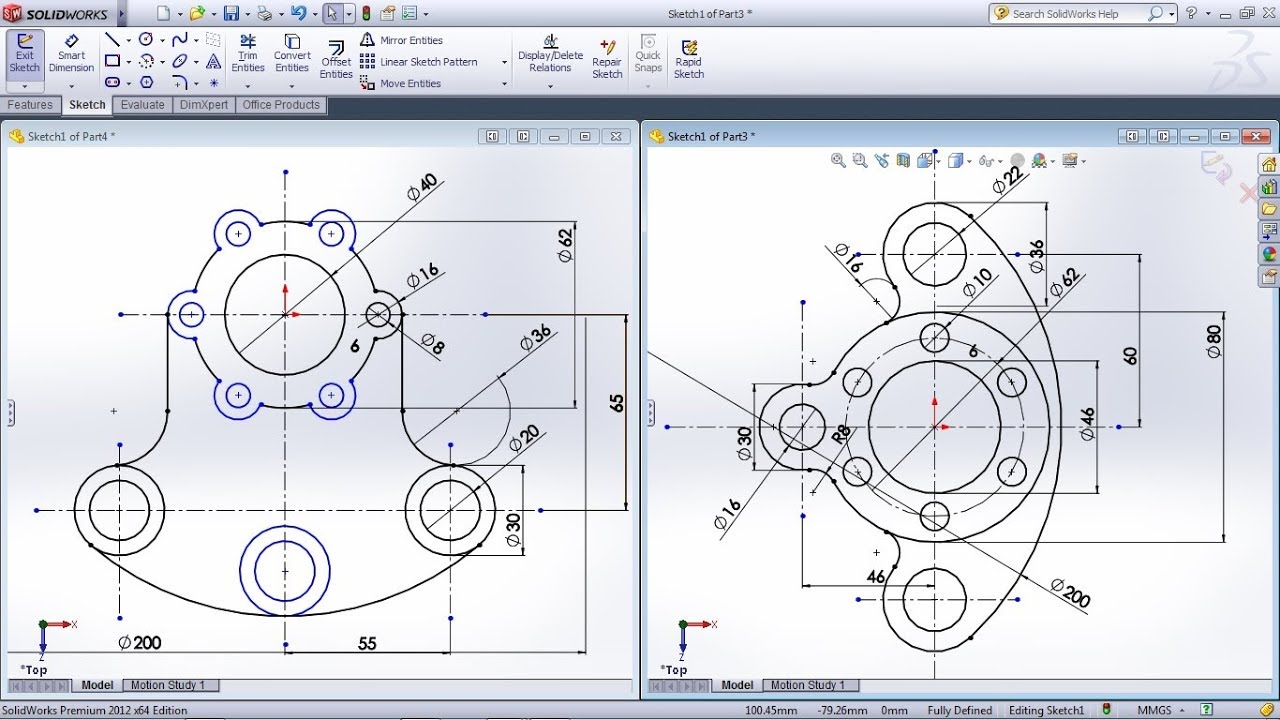 Solidworks 2D Sketches For Practices | Engineering Arena