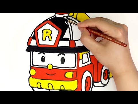 Glow Coloring with POLI : ROY | Drawing &amp;amp; Coloring Robocar POLI | Glitter Coloring | Robocar POLI TV