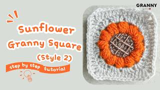 Sunflower Granny Square Style 2🌻